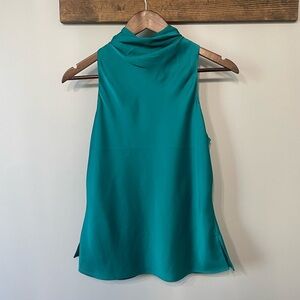 NWT Rachel Roy Green Satin Cowlneck Tank size XS